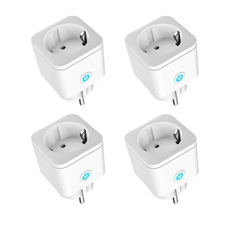 Smart Wifi Plug Adapter 16A Eu Remote Voice Control Power Monitor Stopcontact Timing Functie Werk Met Alexa Google Thuis tuya: 4pieces