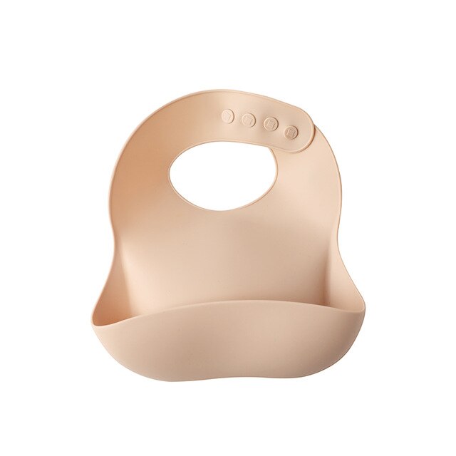 1pc Silikon Baby Lätzchen Feste Wasserdichte Brust Fütterung rülpsen Tuch Karikatur Schürzen Einstellbare Für Kleinkind Frühstück Fütterungen: Beige