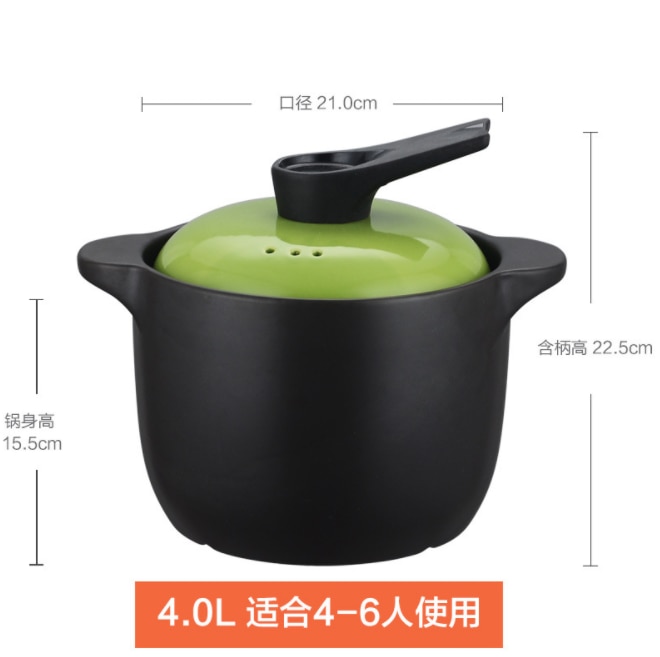 Cazuela guiso olla de cerámica de alta temperatura de salud bote de sopa olla cazuela guiso olla de sopa de avena olla abierta fl