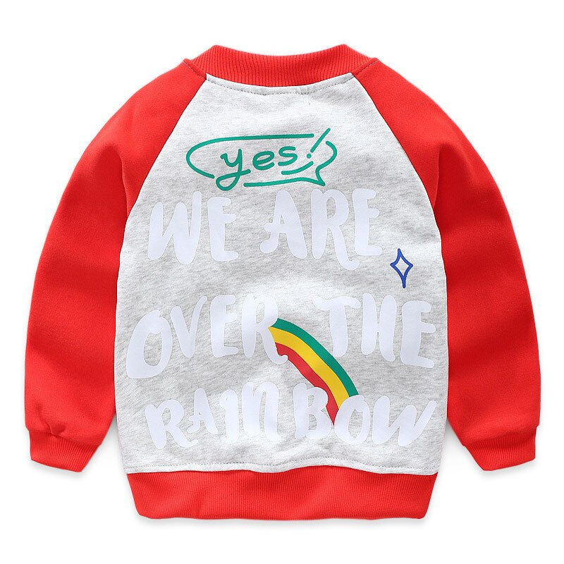 Koreaanse Jas Voor Jongen Kids Kinderen Kleding Zon Rainbow Print Sport Baseball Jassen Rits Uitloper School Jas Voor Jongens Baby