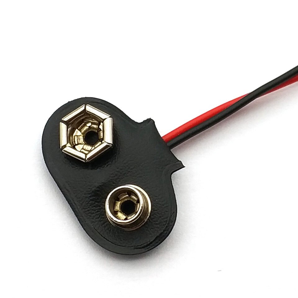 10Cm Zwart Rood Kabelverbinding 9V Batterij Clips Connector Gesp 10 Stks/partij