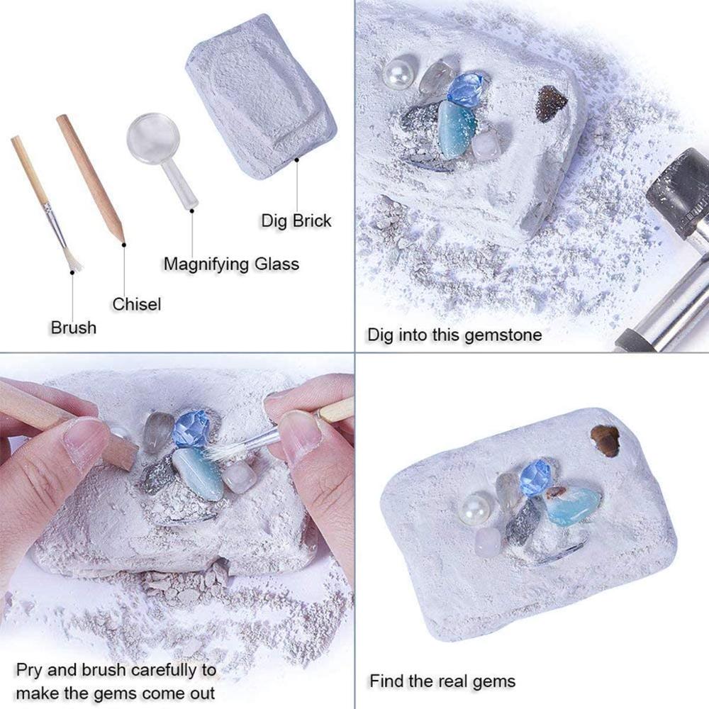 Archeology Dig Discovery Kit Excavate Gems Fossils Rocks Minerals Great Science Mineralogy and Geology Enthusiasts Xmas