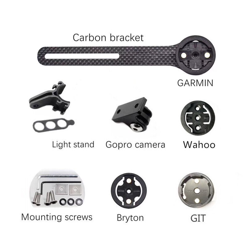 Kolfiber cykel landsvägscykel cykeldator stoppur hastighetsmätare hållare för garmin cateye bryton gopro ljushållare: Ny stil
