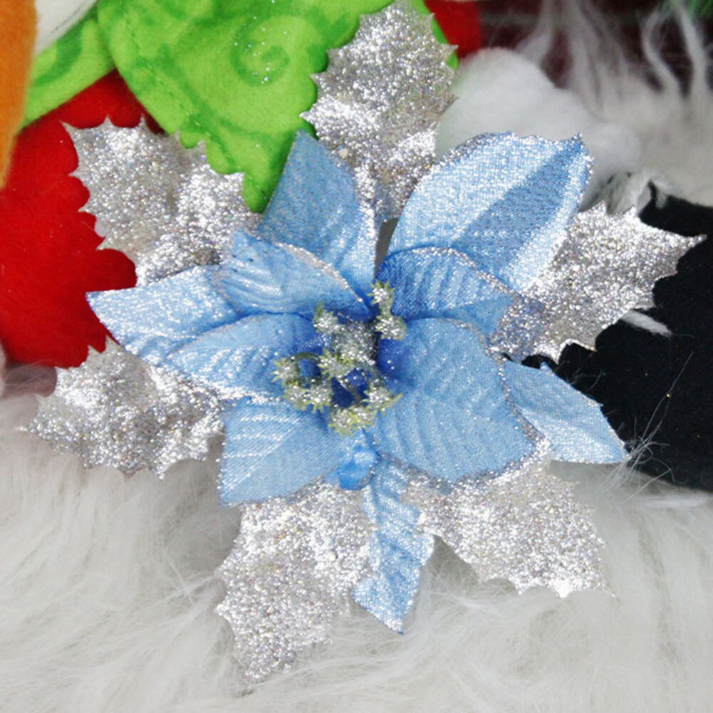 22cm DIY flores artificiales de Navidad flores de simulación Adornos de árbol de Navidad boda Navidad decoración flor cabeza: B3