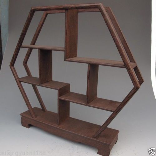 Collection orientale chinoise, étagère incurvée en bois, pentagone, révélation
