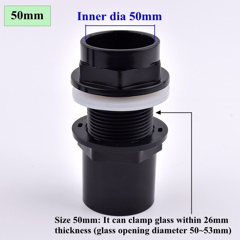 2~20pcs 20~50mm Aquarium Drain Joint PVC Pipe Water Inlet Outlet Fittings Overflow Thread Water Tank Supply Fish Tank Connectors: 2pcs / inner dia 50mm