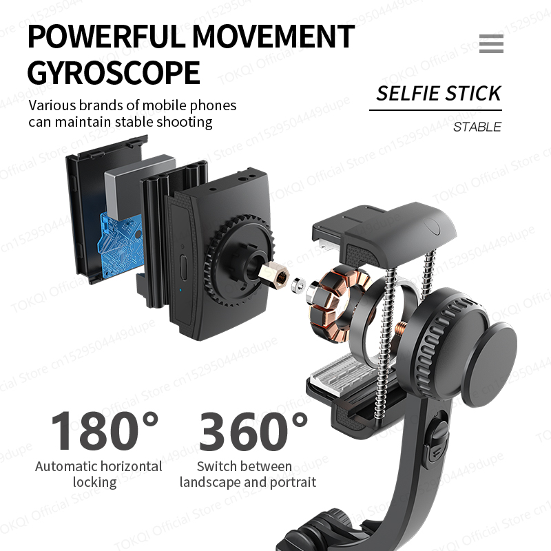 Q08 Gimbal Stabilizer for Smartphone Mobile Video Stabilizer Bluetooth Selfie Stick Tripod Live Vertical Shooting Bracket