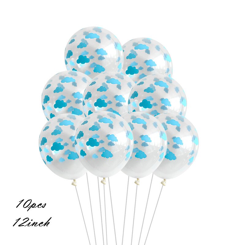 1Pcs Cartoon Regenboog Glimlach Blauwe Wolk Zon Folie Ballon Kids Speelgoed Voor Bruiloft Gelukkige Verjaardag Party Decor Baby douche Globos: Clear