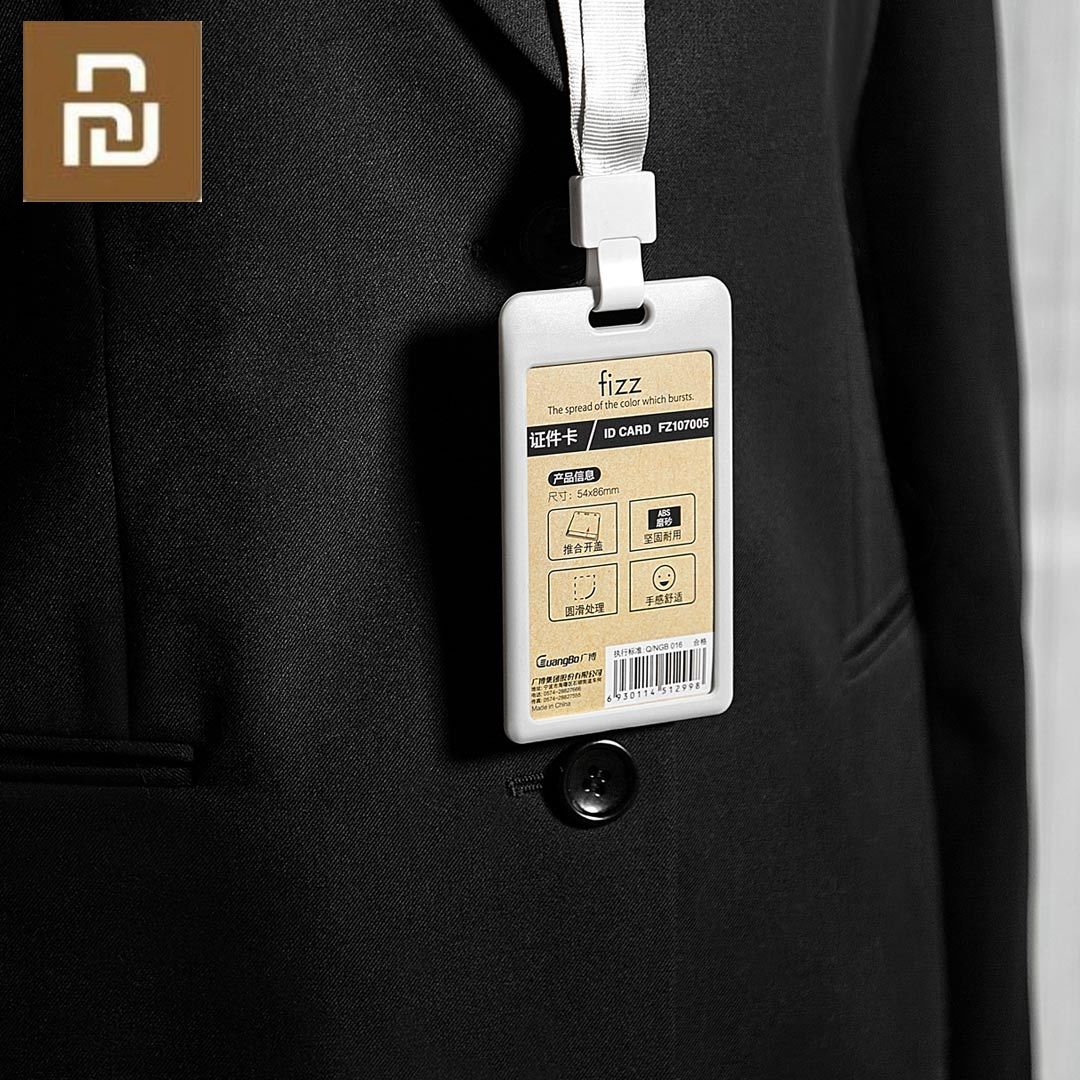 Fizz id-kort busskortshållare fodral identitetsbricka skyddande skal företagssäkerhetspass-tagghållare med snodd