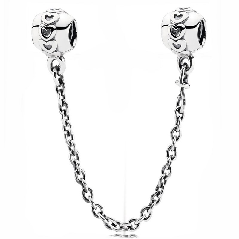 Insignia, fleur de marguerite scintillante, lune et étoiles Arcs d'amour, breloque chaîne de sécurité, perles en argent Sterling 925 idéal pour Bracelet: 4