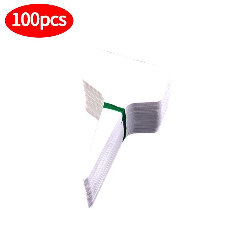 100Pcs Waterproof Plant Markers Mini Garden Sign Plant Labels Plants Tags Plastic Nursery T Type Colorful Flower Ornaments: 6x10cm White Tags