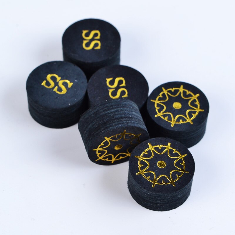 Collapsar Pool Cue Tip 5PCS/lot Black Skin Leather 9 Layers 14MM H M S SS Nine-ball Tip