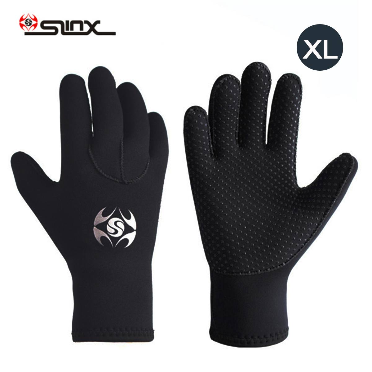 3mm Neoprene Diving Gloves - Non-Slip Warm Snorkel Surf Mittens for Men & Women: XL