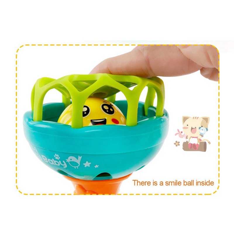 Fun games baby soft rubber teether rattle rod multi-functional baby rattle stick with teether baby hand holding toy