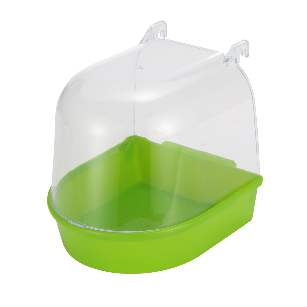 Bañera de plástico para Baño de aves de loros, suministros de baño para loros, bañera de Baño de aves, jaula para mascotas, contenedor de pie para ducha de Baño de aves, espacio de lavado: green
