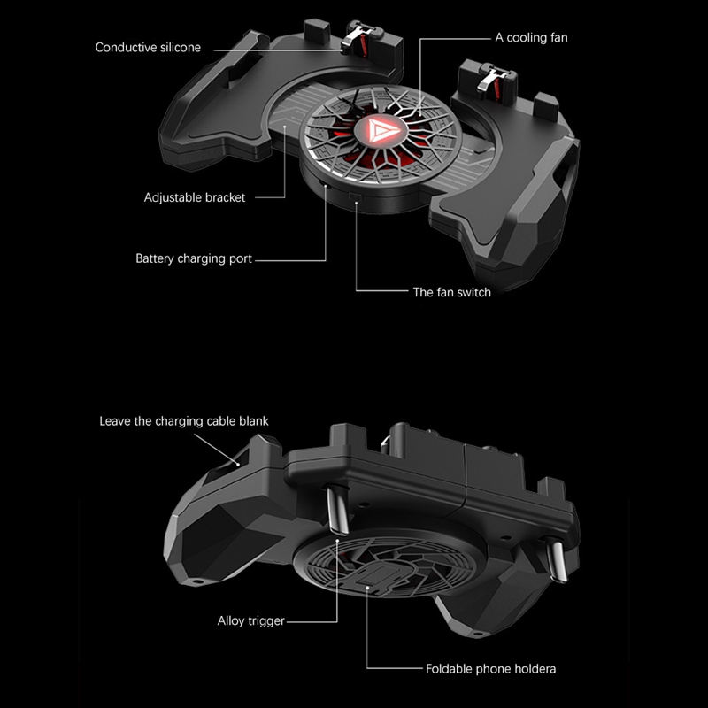 Mobile Game Controller Four Fingers Joystick Mobile Phone Cooler The Phone Gamepad For Ios/Android Accessories