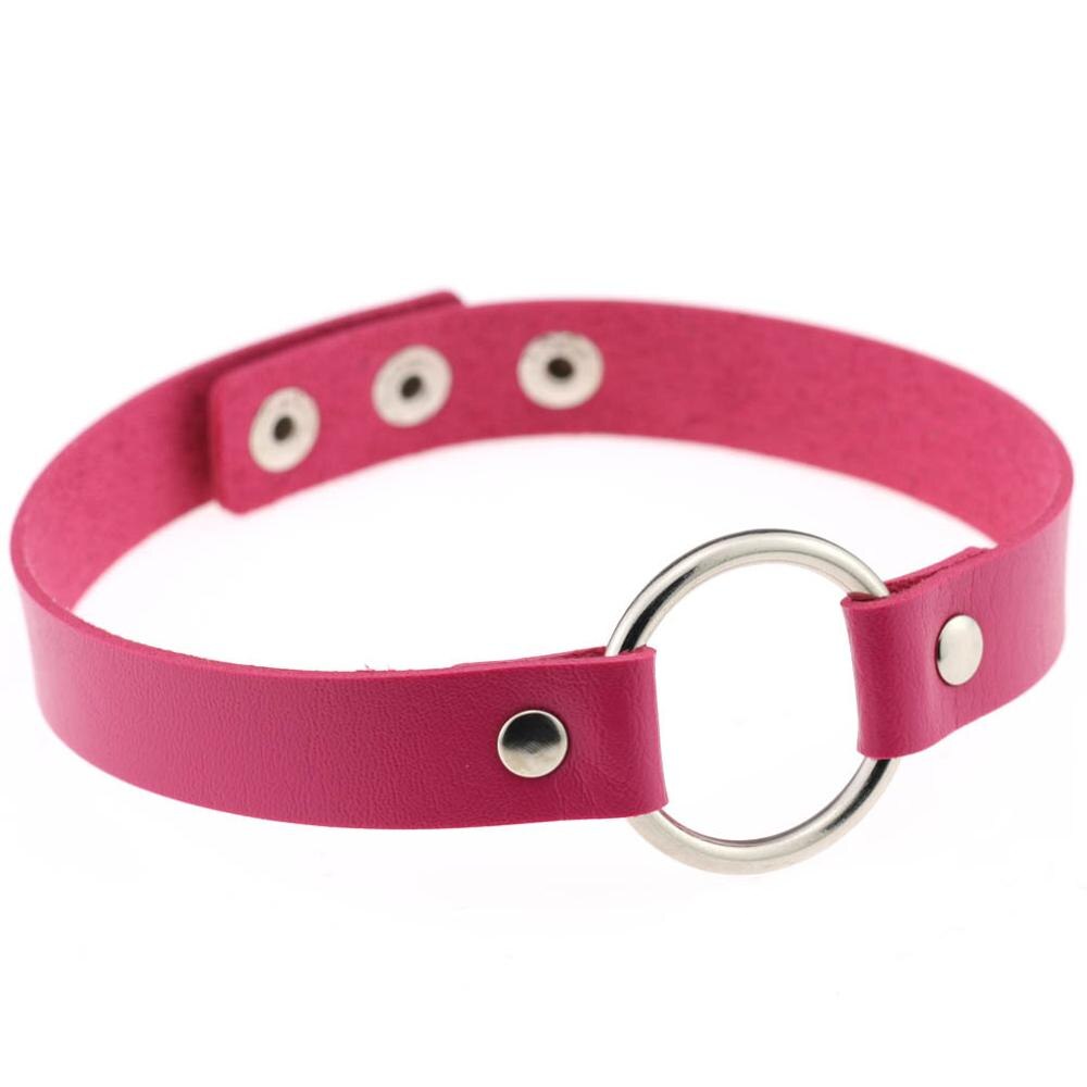 Joyería más nueva de para mujer, gargantilla gótica Punk con remaches, collar artesanal de cuero de PU, collar de Anime Harajuku Grunge Funky Torques: Rose