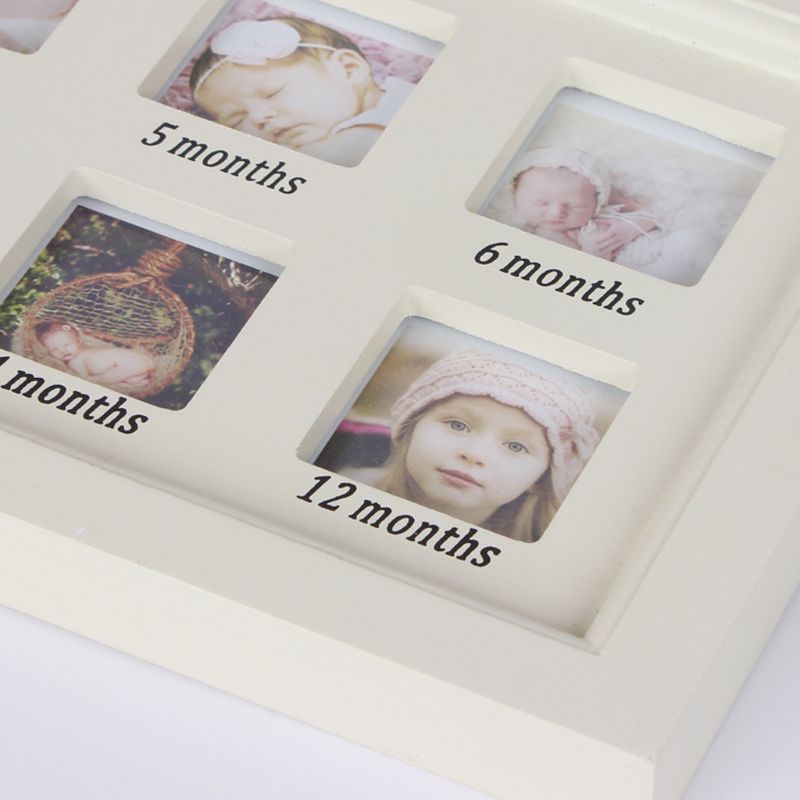 Imágenes de &quot;Mi primer año&quot; para bebés, marco de fotos de plástico, recuerdos conmemorativos, de recuerdo DIY de 0 a 12 meses