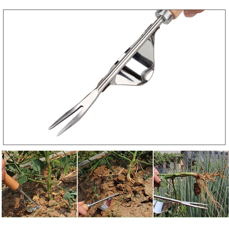 Praktisk have gaffel forked hoved håndkrudtrækker gårdhave træ håndtag ukrudt fjerne skovl gårdsplads havearbejde trimning værktøjer