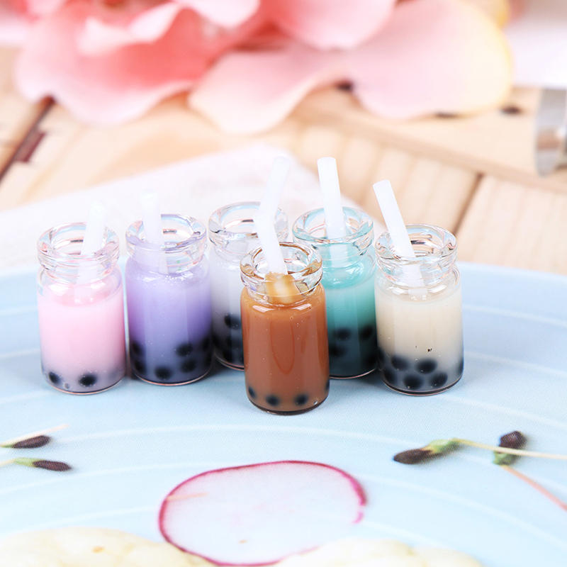 3Pcs/Lot 1:12 Doll House Miniature Tea With Milk Cups Food Drink Beverage Toy Decoration