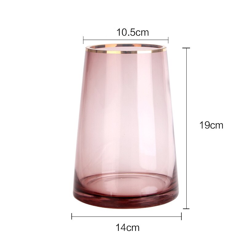 Luxe handgetekende gouden vazen voor kantoor, thuis, woonkamer, tafeldecoratie, vaas, eenvoud, transparante glazen vaas: 11