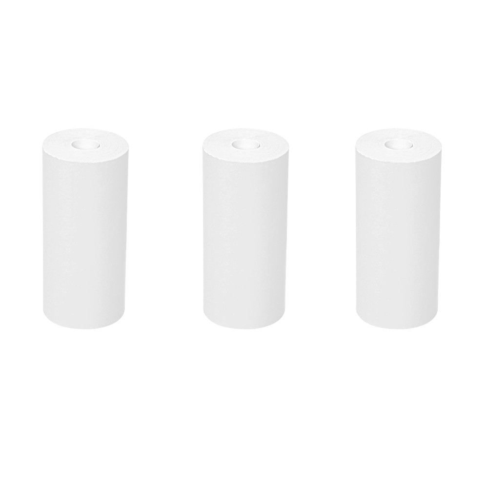 57*25MM HD Mini Printer Thermal Paper Self-adhesive Roll Paper Label Sticker Photo Inkless Printing Portable Printer Color Paper: WHITE
