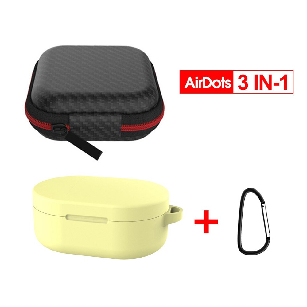 3 IN-1 Case Protection Cover Redmi AirDots Mi Air dots Silicone Case Carabiner Wireless Bluetooth Case for Xiaomi Redmi AirDots: 7