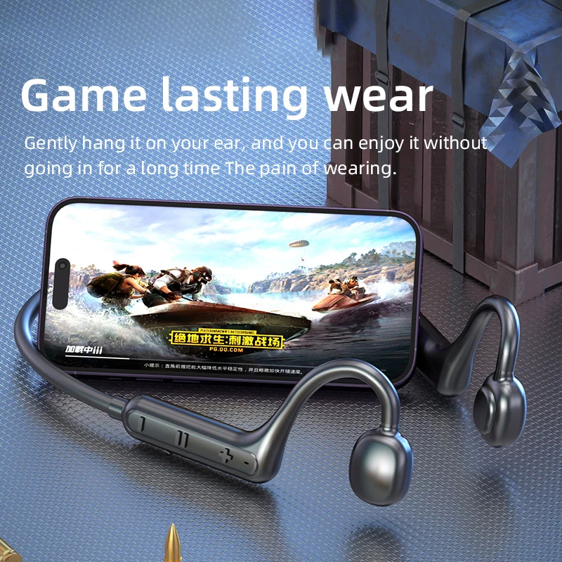 Bluetooth-oortelefoon Op de nek gemonteerde draadloze headset-oortelefoon met open achterkant Hoog vermogen, soepele geluidsgeleiding Lange batterijduur 2025