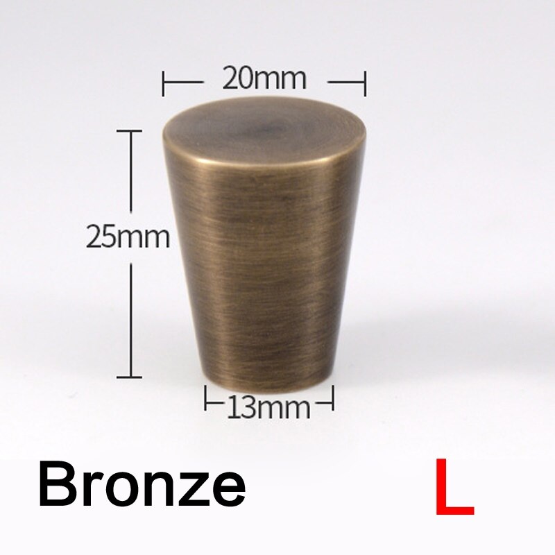 Moden Stijl Kegelvorm Effen Zinklegering Borstel Nikkel Koper Matte Zwarte Kleur Kast Knoppen Lade Handvat Dresser Pull S-M: 5