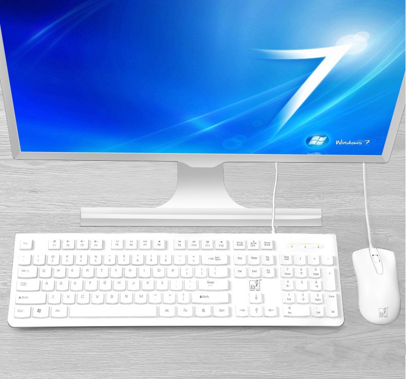 S500 Keyboard Mouse Combo Wired Office Keyboard, 104 Keys USB Ergonomic Wrist Rest Keyboard for Windows PC Gamer Desktop