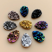 Diy 50 Stuks 9*13Mm Glitters Ab Kleuren Minerale Oppervlak Resin Plaksteen Cabochon Diy Bruiloft Decoratie ambachten-A57