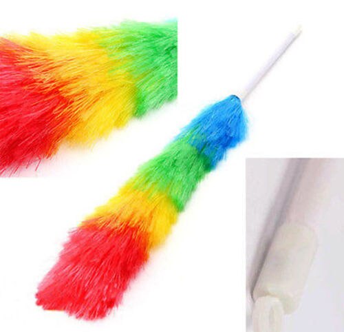 Plumeau multicolore magique Anti-statique, balai à plumes, manche télescopique, outil de nettoyage