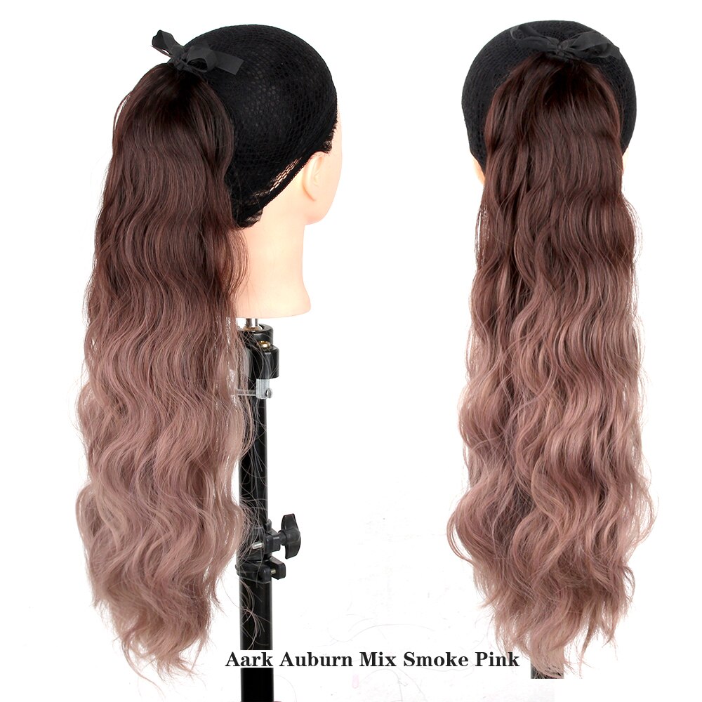 MSTN-Peluca de pelo rizado largo de 60CM, coleta con cola de caballo ombré, horquilla de peluca, extensión de cabello sintético, tocados: T27 / 30 / 4