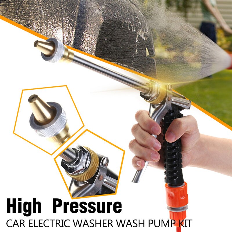 160PSI 100W DC 12V High Pressure Car Washer Cleaner Water Wash Pump Sprayer Kit