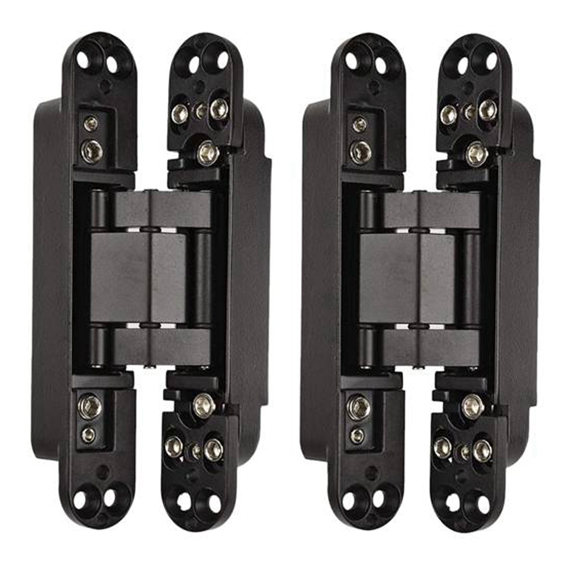 2PCS 7Inch Concealed Door Hinges 180 Degree Swing Hinges 3 Way Adjustable Butt Hinges: Default Title