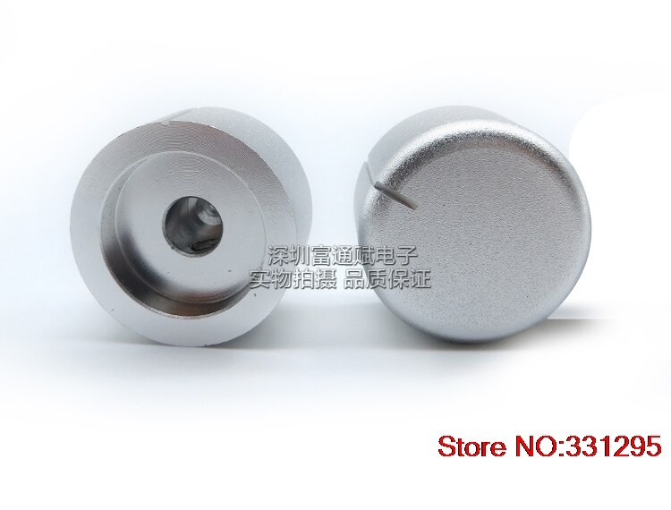 1 stk /25*15mm aluminium solid volumen potentiometer kontakt hætte lys sølv sandblæsning diameter 25 x 15