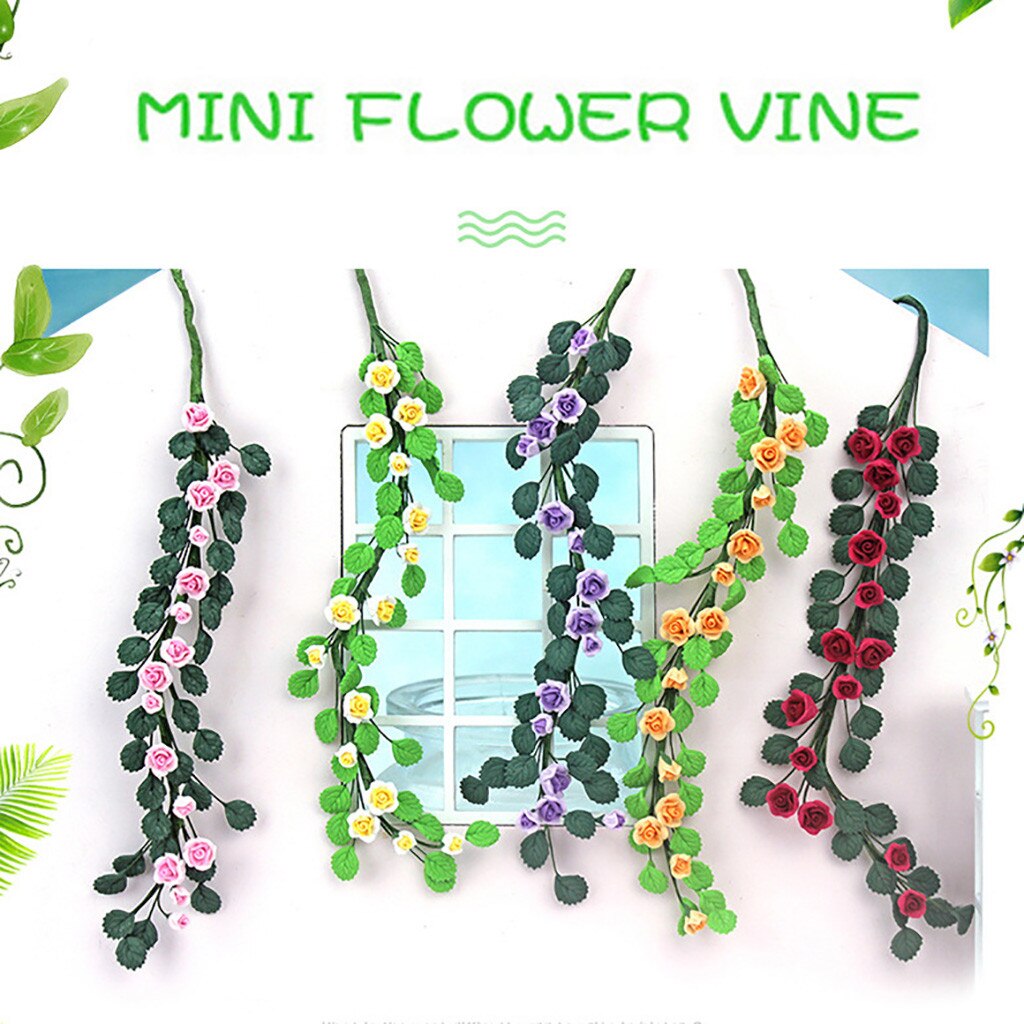 Artificial 1/12 Doll-house Flower Vine Miniature Exquisite Green Plant Decor