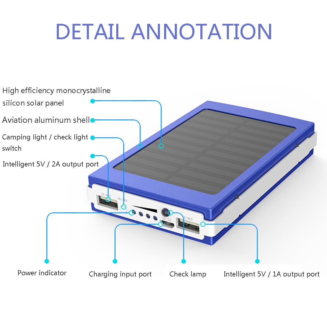 30000 Mah Hoge Capaciteit Solar Batterij Draagbare Oplader Dual Output Usb Externe Batterij Langdurige Voor Mobiele Telefoon Solar