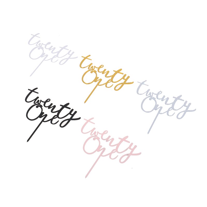 1pc Twenty One Happy Birthday Acrylic Cake Topper Letters Number 21 Acrylic Cupcake Topper For 21st Birthday Party Cake Deco