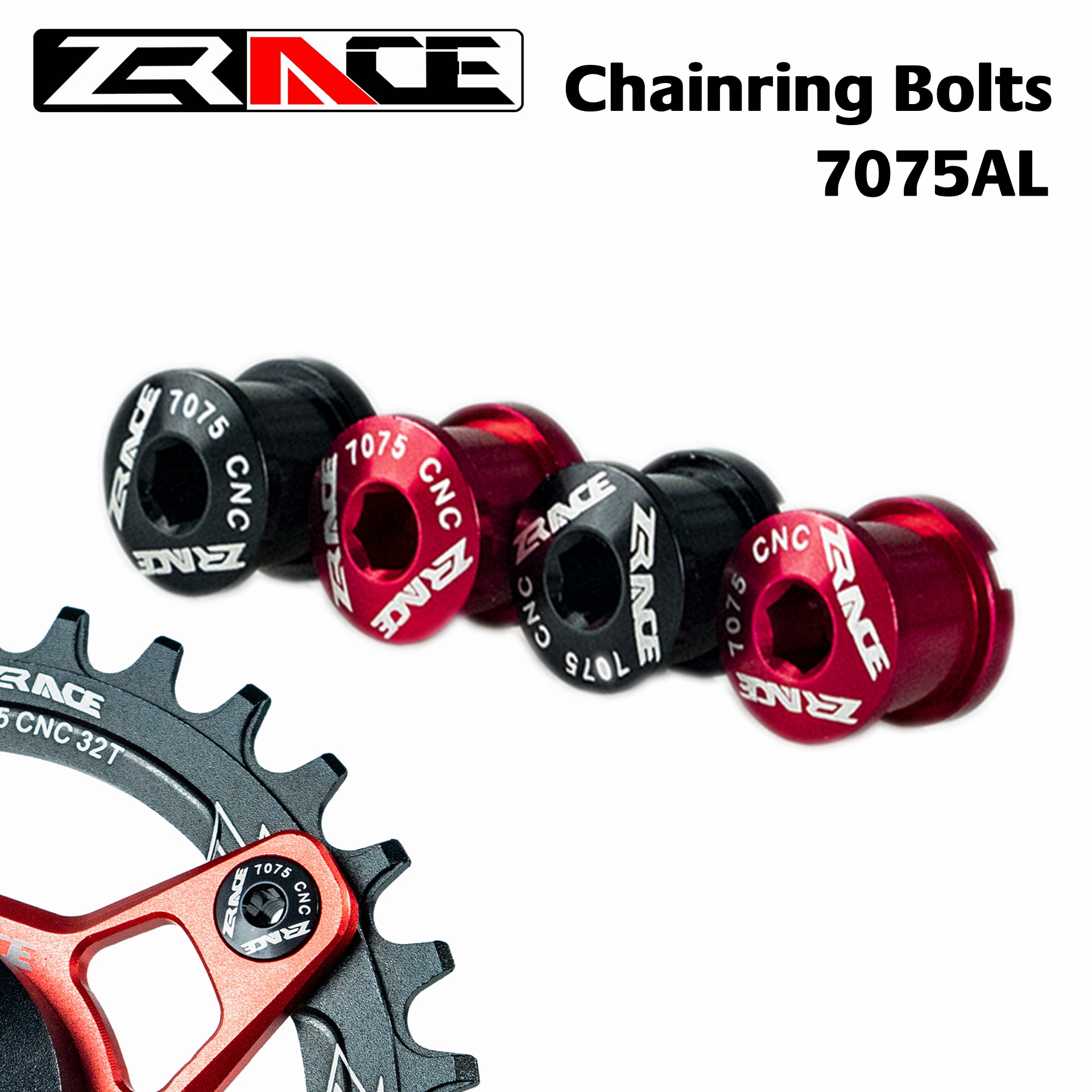 Zrace 4 Pcs Kettingbladen Bouten Hoge Sterkte Voor Mtb, 7075 Aluminium Cnc, Tandwielen Schroeven