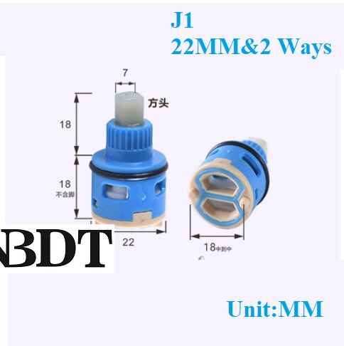 Shower Faucet 2 3 4 Ways Diverter Valve Cartridge Replacement Square Plastic Round Brass Shaft: J1 22MM 2WAYS