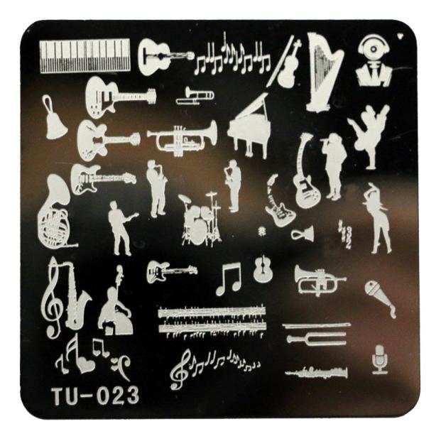 Motif de musique bricolage modèle Nail Art Image timbre estampage plaques manucure F35