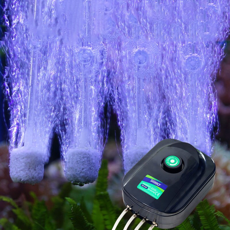 8w aquarium luchtpomp aquarium zuurstofverhogende pomp ultra stille luchtcompressor voor aquarium vis accessoires met vier gaten