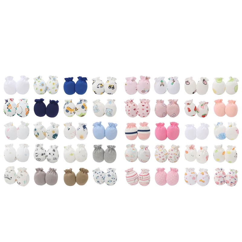 20 Pairs Baby Anti Scratching Soft Cotton Gloves Newborn Protection Face Handguard No Scratch Mittens Infants Supplies