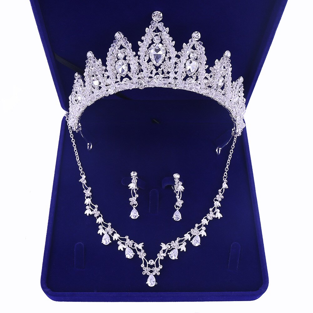 3Stck Strass Kristall Schmetterling Braut Schmuck setzt Halskette Ohrring Tiara einstellen Hochzeit Haar Ornamente Afrikanischen Perlen Schmuck einstellen: 3Stck einstellen 4