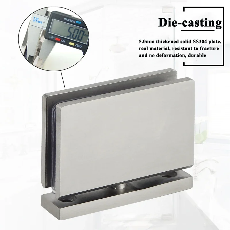 Glass door pivot hinge 360 degree rotation SS304 die-casting shower hinge Display cabinet upper and lower hinge