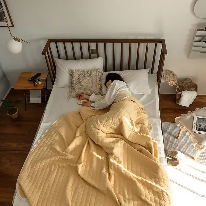 Streifen Baumwolle Sommer decke für Bett weiche haut freundliche Königin Stepp decke für Sommer klimaanlage dünne Bettdecke atmungsaktiv