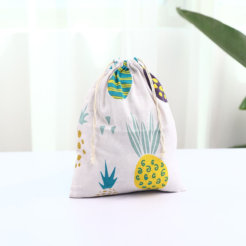 Koord Tassen Mooie Vruchten Gedrukt Harajuku Eenvoudige Canvas Kleurrijke Pouches Mode Vrije Tijd Vrouwelijke Tas: 3pineapple