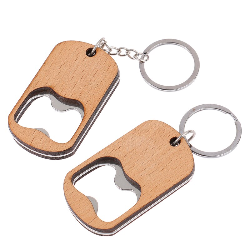 Wooden Bottle Opener Key Chain Wood Unique Can Opener Kitchen Tool Wood Unique