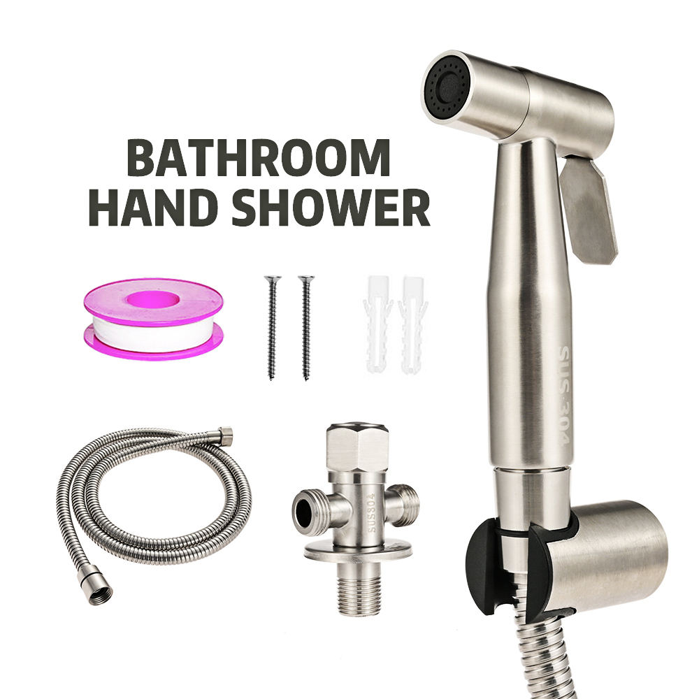 Handheld Toilet Bidet Sprayer Stainless Steel Toilet Hand Held Bidet Faucet Spray Set Bathroom Self Cleaning Spraye Shower Head